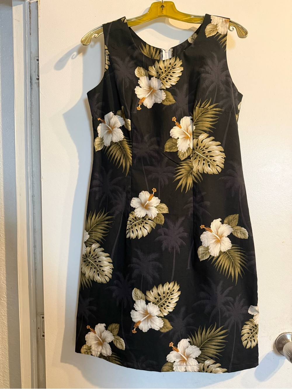 Black Tropical Floral Midi Dress